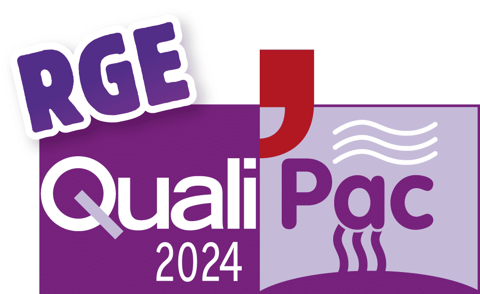 Logo QualiPAC RGE 2024, qualification Pompes à chaleur
